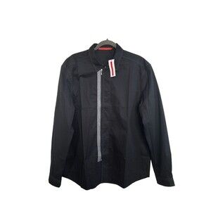 RYAN ROBERTS Los Angeles Black Full Zip Accent L/S Shirt Men's Size XXL NEW